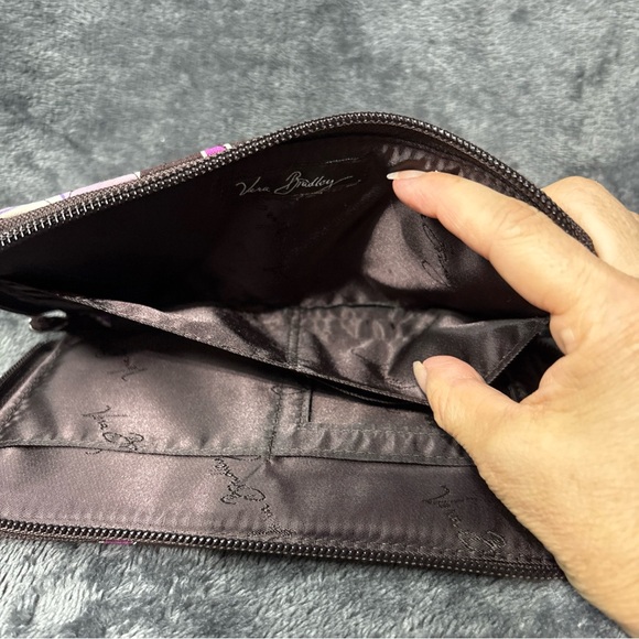 vera bradley large zip around wallet Brown Purple Pinch - Picture 10 of 10